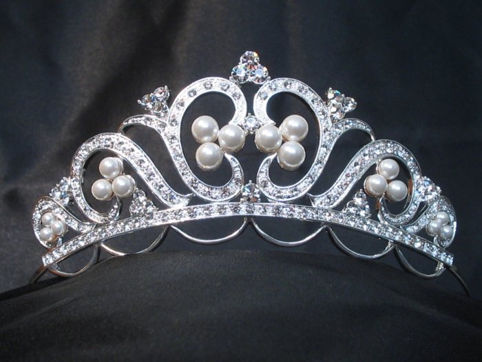 *SALE* Swarovski Pave Rhinestone & Pearl Tiara