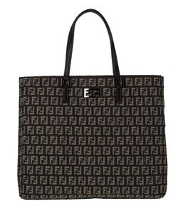 Fendi Brown Jacquard Logo Tote