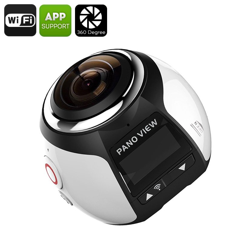 360 Degree 4K Action Camera - Panoramic Footage, Waterproof, 16MP, FHD 2448P, 30FPS, HDMI, Wi-Fi