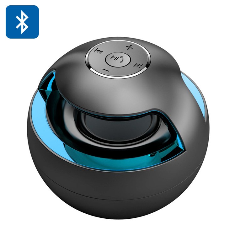 Portable Bluetooth Speaker âMagic Black Ballâ Stereo Sound, LED lights, + EDR, 500mAh