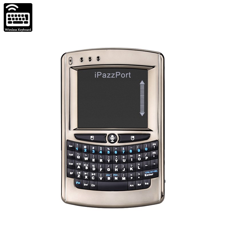 iPazzPort Wireless Keyboard - 57 Key, QWERTY Layout, Touchpad, Mic + Speaker, USB Dongle, 400mAh