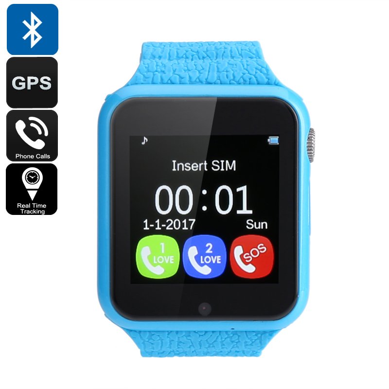 VK7 Kids GPS Smart Watch - GSM SIM, Twitter, Facebook, WhatsApp, Realtime Tracking, GPS+AGPS+LBS