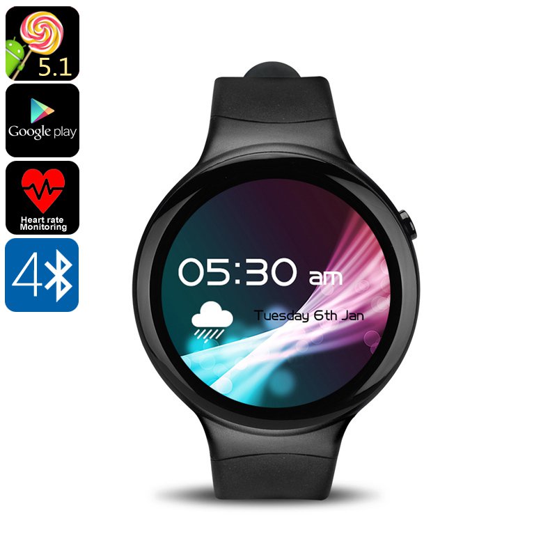 Phone Watch IQI I4 - Bluetooth, Android, 3G, WiFi, Pedometer, Sedentary Reminder, Heart Rate, Quad-C