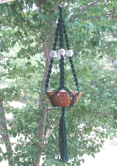 GOLF BALLS ! MACRAME PLANT HANGER GREAT GIFT