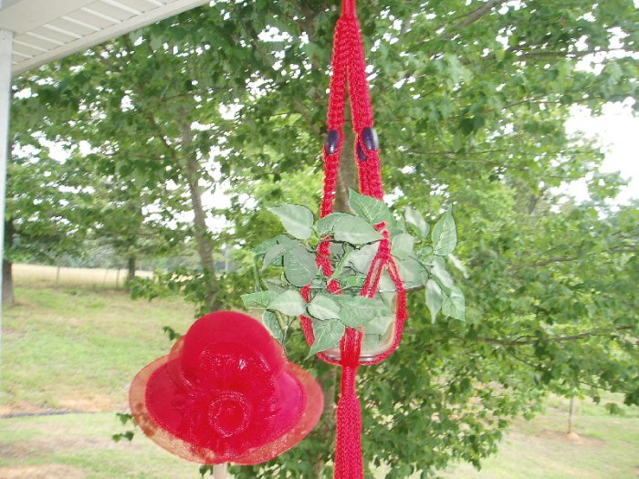 RED HAT SOCIETY MACRAME PLANT HANGER