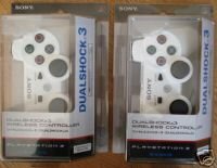 PS3 Wireless DualShock 3 Controller White Lot 2 NEW