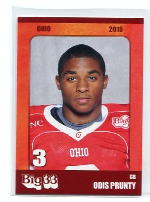 ODIS PRUNTY 2010 Big 33 Ohio High School card BALL STATE CB