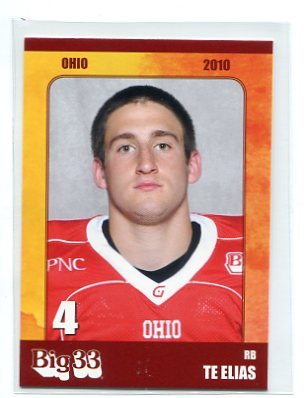 TE ELIAS 2010 Big 33 Ohio High School card RB