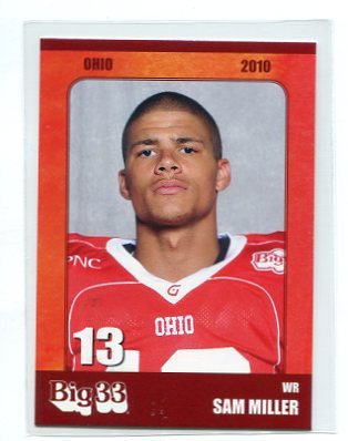 SAM MILLER 2010 Big 33 Ohio High School card KENT STATE WR