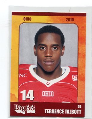 TERRENCE TALBOTT 2010 Big 33 Ohio High School card MICHIGAN Wolverines CB