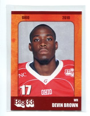 DEVIN BROWN 2010 Big 33 Ohio High School card TOLEDO WR
