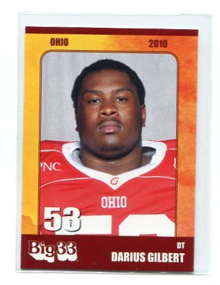DARIUS GILBERT 2010 Big 33 Ohio High School card BOWLING GREEN DT