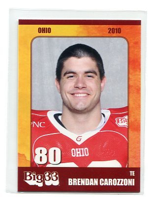 BRENDAN CAROZZONI 2010 Big 33 Ohio High School card PITT Panthers TE