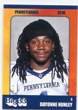 DAYONNE NUNLEY 2010 Big 33 Pennsylvania High School card MIAMI of OHIO S