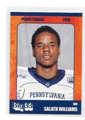 SALATH WILLIAMS 2010 Big 33 Pennsylvania High School card PITT Panthers WR