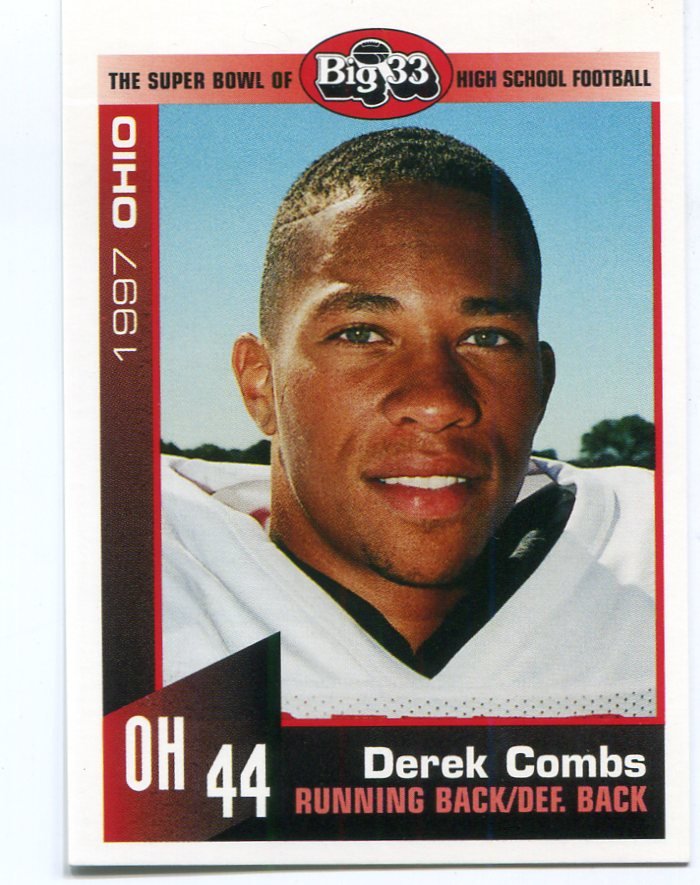 <b>DEREK COMBS</b> 1997 Big 33 Ohio OH High School card OHIO STATE Buckeyes RAIDERS - 54f853bd691b5_28151b