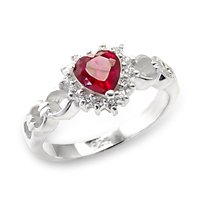 Red Ruby Heart CZ Ring - BBrr