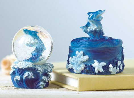 Dolphin Trinket Box & Snow Globe Set - BBsg