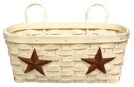Star Wall Basket - Antique White - GJHE4933M