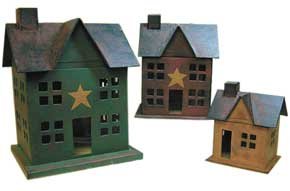Papier Mache House Set - Lighted - GAM7213L