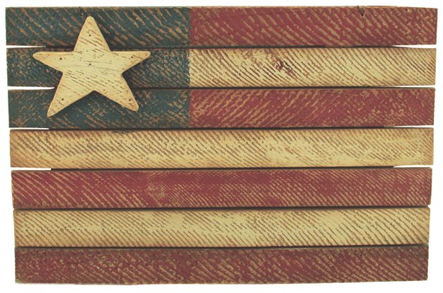 Painted Wood American Flag - 10 x 15 Inch - CWGJHE4729