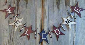 Americana Welcome Star Garland - G21138