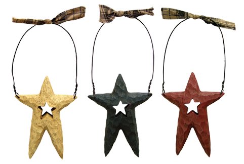 Chunky Star Ornaments - 3/Set - G19061