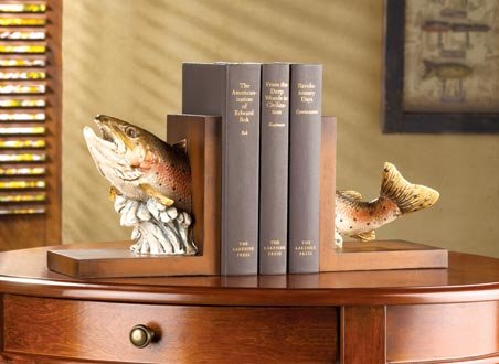 FISH WOOD BOOKENDS - MM35132