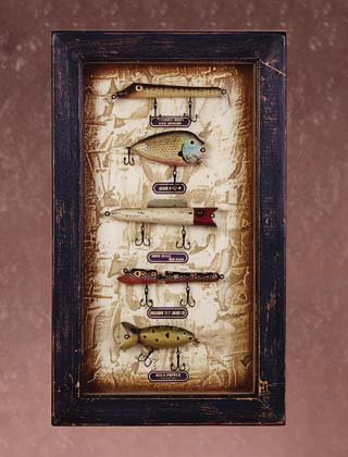 WOOD FISHING LURES SHADOW BOX - MM33937