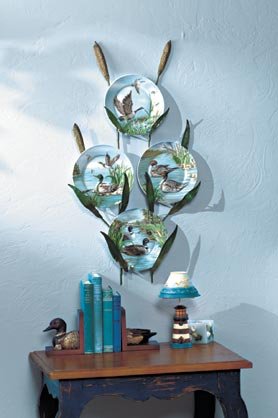 5PC DUCK PLATES W/METAL RACK - MM35324