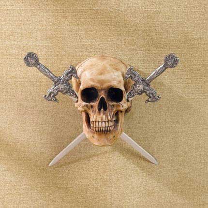Skull with Two Metal Swords - MM37079