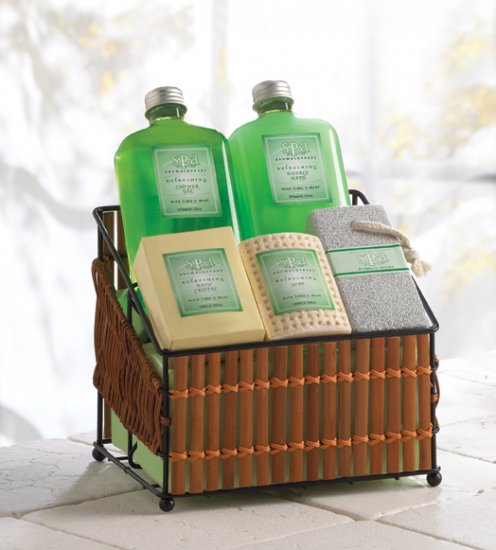 Spa Lime & Mint Set In Basket - MM36385