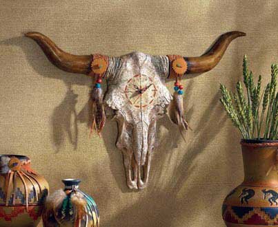 Bulls Skull Wall Clock - MM35151