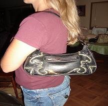SALE! Black Purse With Yellow Swarovski Crystals - CGbp