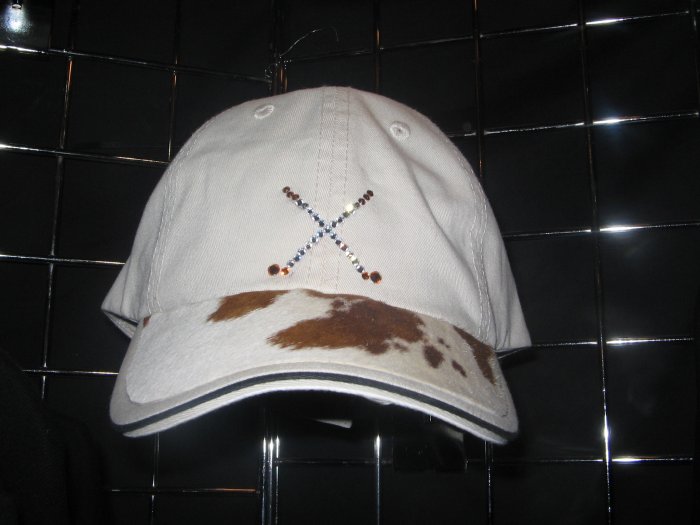 Baseball Cap - Brown & White Cow/Golf Clubs - JGgc