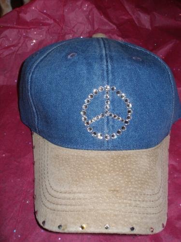 Baseball Cap - Faux Leather/Peace - JGflp