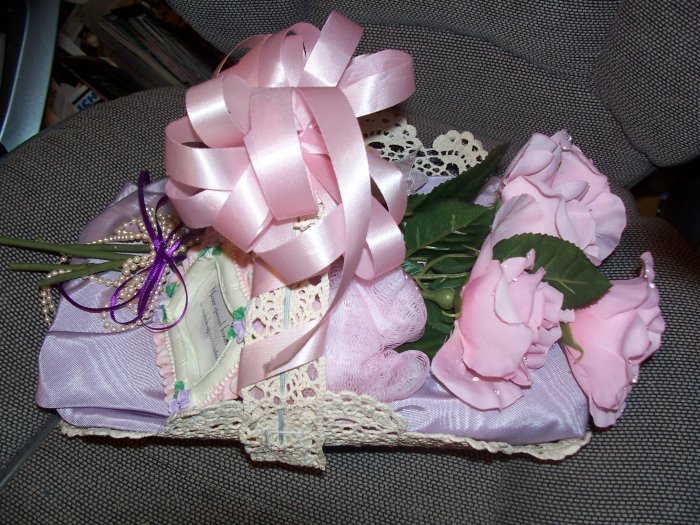 Pink Silk Rose Gift Basket - GSpsb