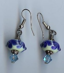 Blue & White Wedgewood Earrings- EAww