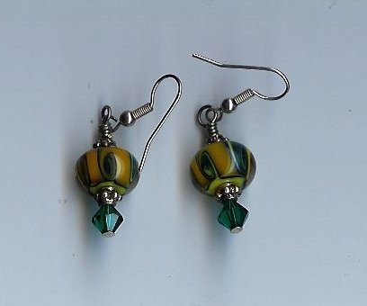 Green & Gold Earrings- EAgg