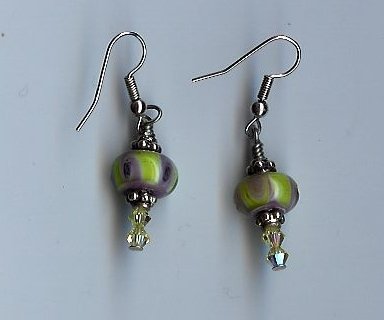 Gold and Smokey Grey Earrings-EAsg