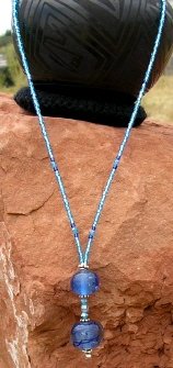 Blue Glow Bead Necklace - EAbgn
