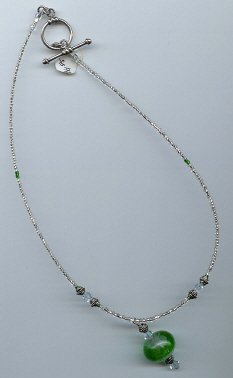 Green & Clear Glow Bead Necklace - EAgcn