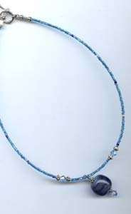 Blue Glow Bead Necklace