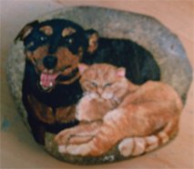 Pet Portrait River Rock (Large - 2 Pets) - PRrrl