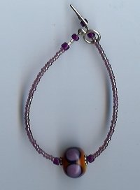 Purple & Mustard Glass Bead Bracelet-EApm