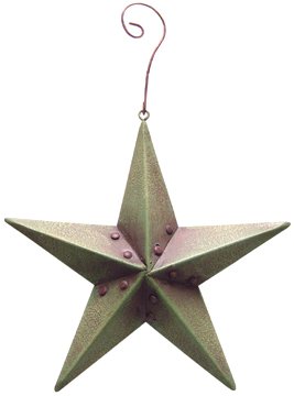 Green Barn Star Ornament - 3/set - CWG103356