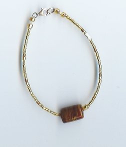 Gold Glass Bead Bracelet- EAgb