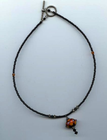 Black/Orange Purple Necklace - EAbop