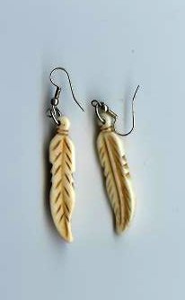 Bone Feather Earrings - EAbfe