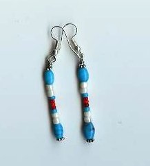 Turquoise/Ivory Bead Earrings - EAti